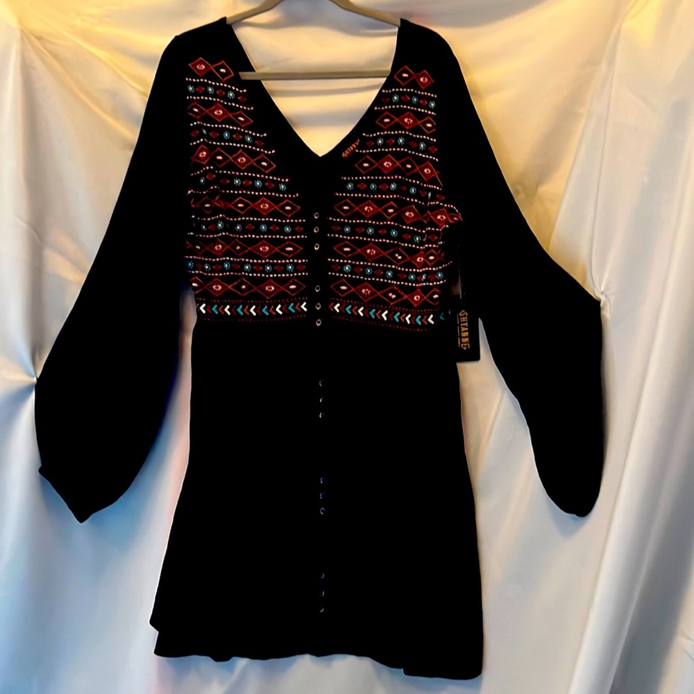SHYANNE SZ L Black Button up Dress! NWT
